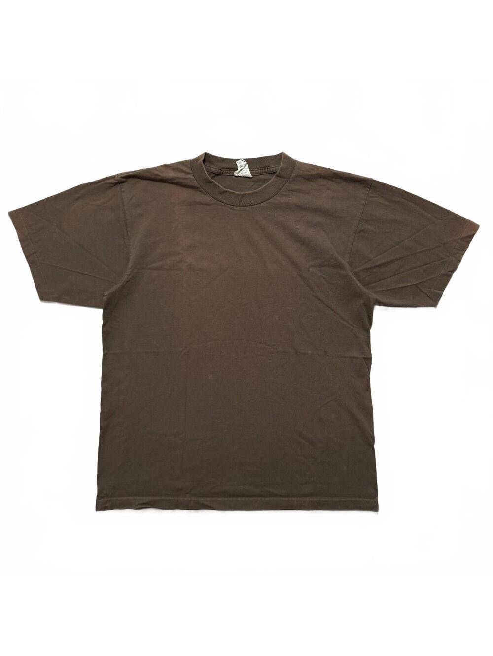 VTG 90's Faded Boxy Chocolate Brown Blank T-Shirt Men's M Travis Scott